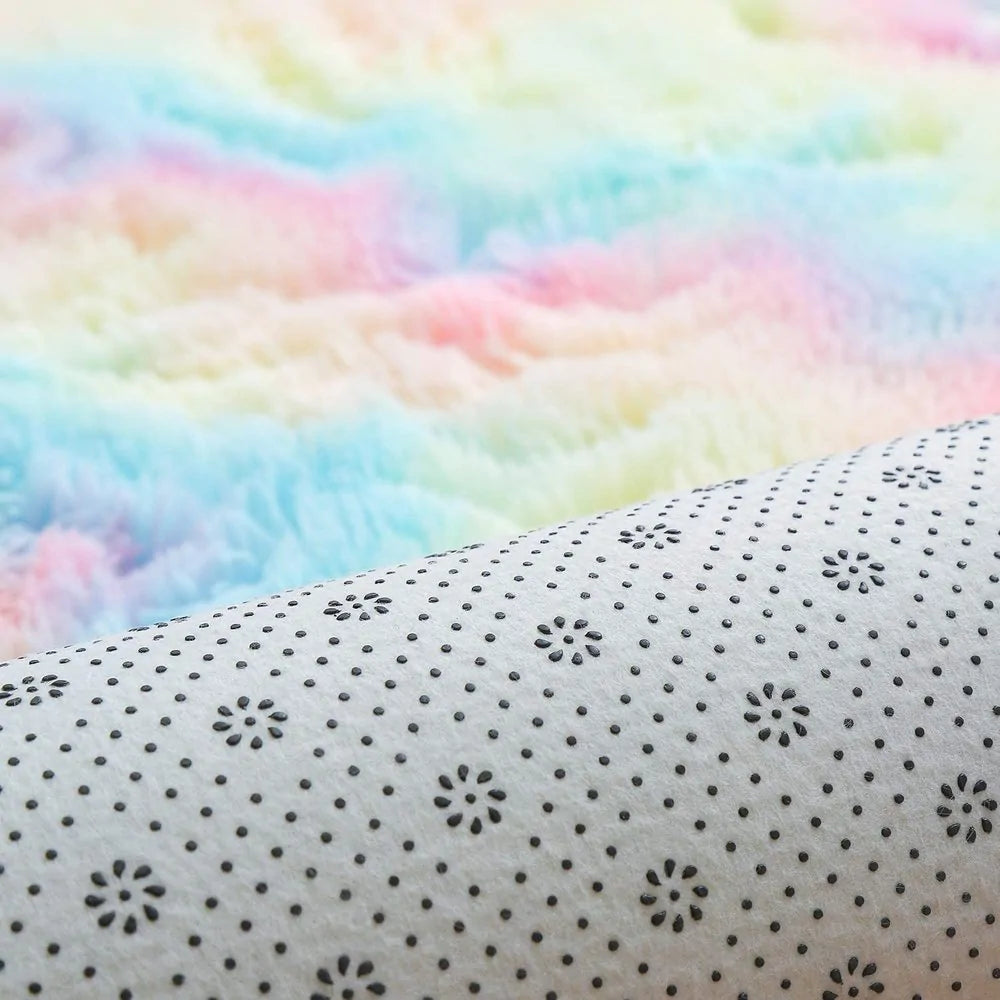 Cozy Rainbow Plush Mat