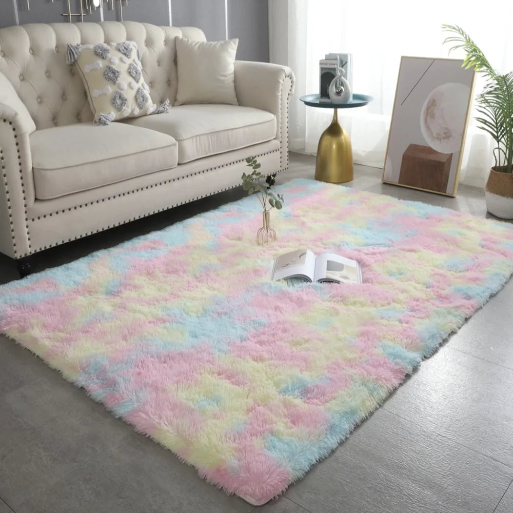 Cozy Rainbow Plush Mat