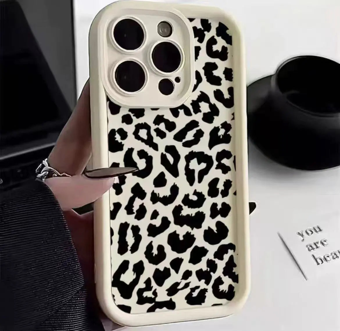 Black Leopard Print Phone Case New