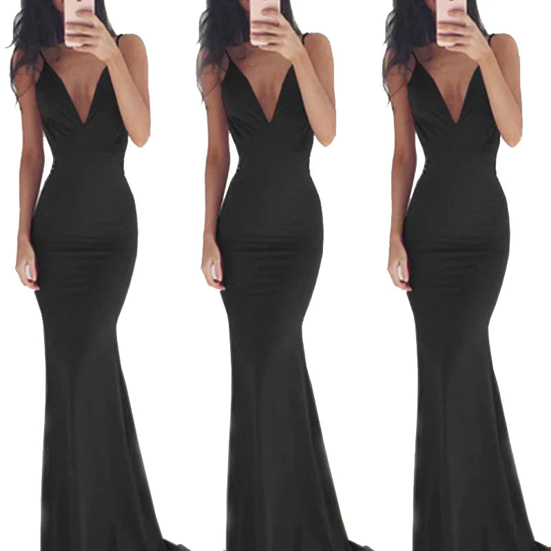 Elegant Backless Flow Maxi Dress