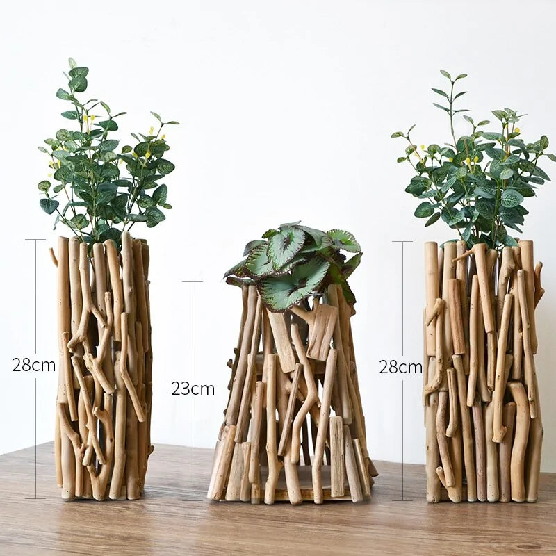 Natural Elegance Wooden Vase