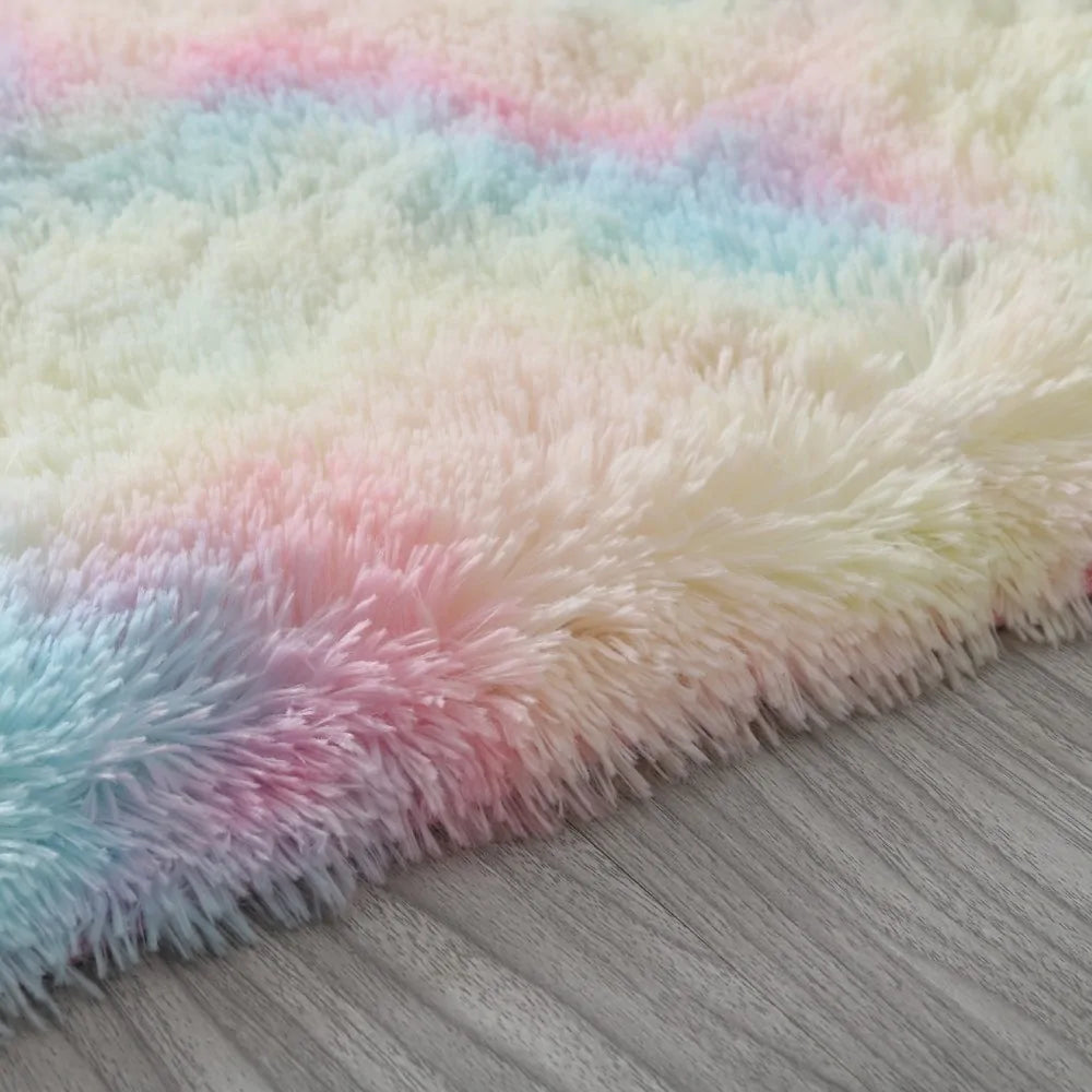 Cozy Rainbow Plush Mat